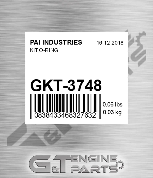 GKT-3748 Kit,o-ring