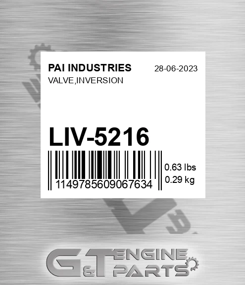 LIV-5216 Valve,inversion