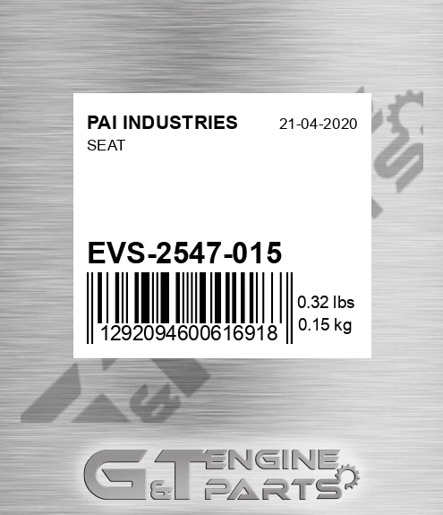 EVS-2547-015 Seat