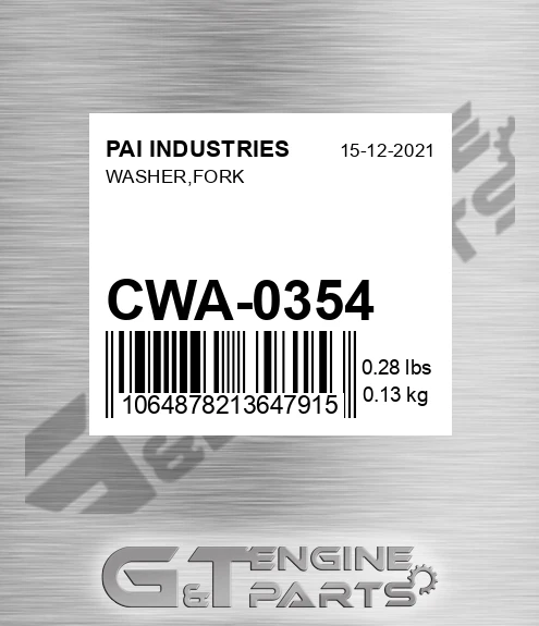 CWA-0354 Washer,fork for PAI INDUSTRIES