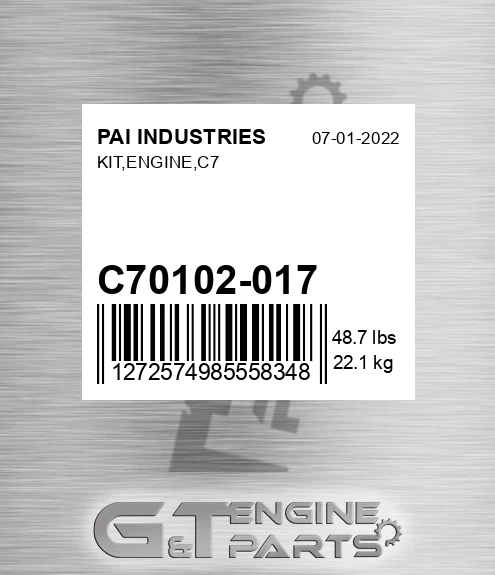 C70102-017 Kit,engine,c7 for PAI INDUSTRIES