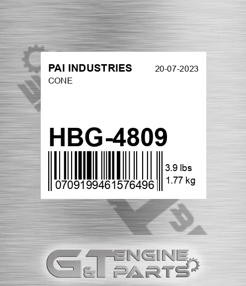 HBG-4809 Cone for PAI INDUSTRIES