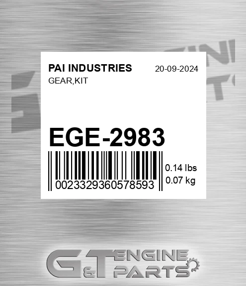EGE-2983 Gear,kit