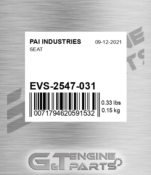 EVS-2547-031 Seat