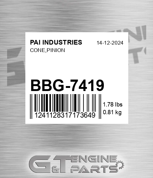 BBG-7419 Cone,pinion for PAI INDUSTRIES