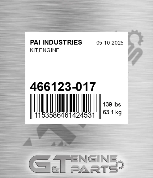 466123-017 Kit,engine for PAI INDUSTRIES