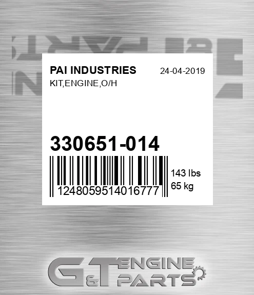 330651-014 Kit,engine,o/h for PAI INDUSTRIES