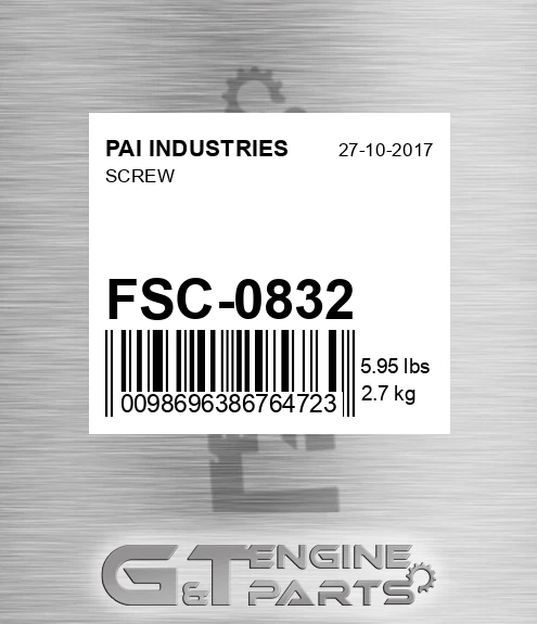 FSC-0832 Screw