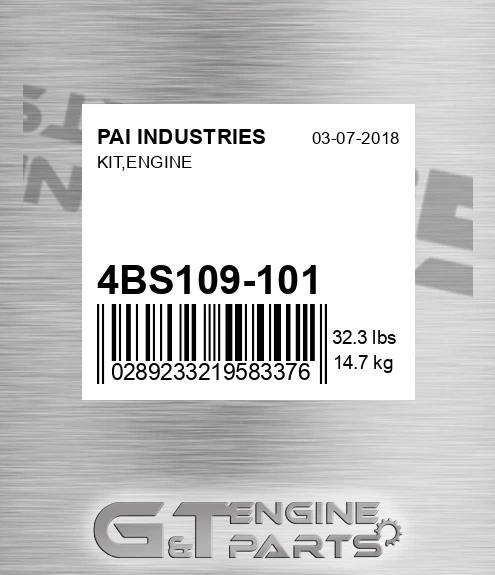 4BS109-101 Kit,engine for PAI INDUSTRIES
