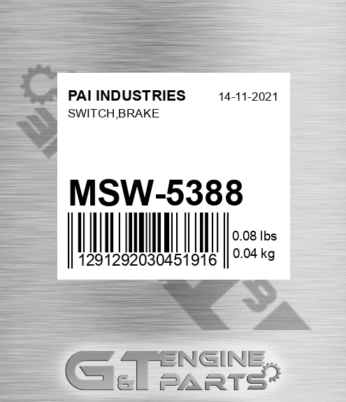 MSW-5388 Switch,brake for PAI INDUSTRIES