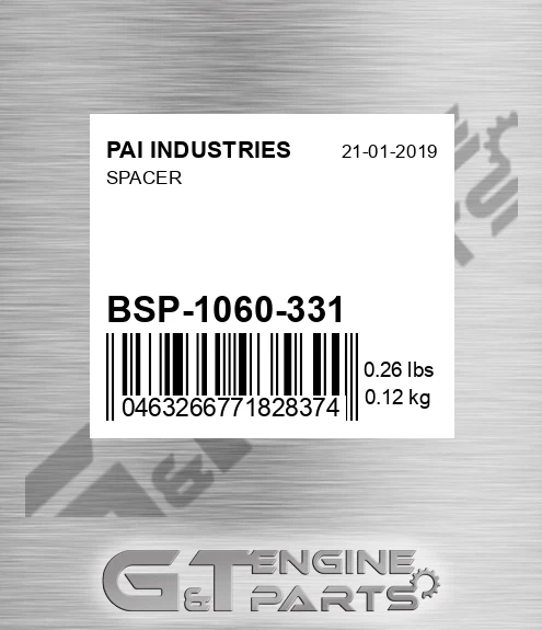 BSP-1060-331 Spacer for PAI INDUSTRIES