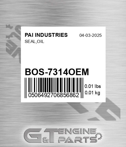 BOS-7314OEM Seal,oil