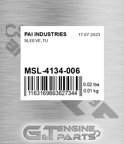 MSL-4134-006 Sleeve,tu