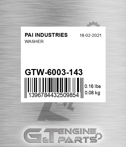 GTW-6003-143 Washer