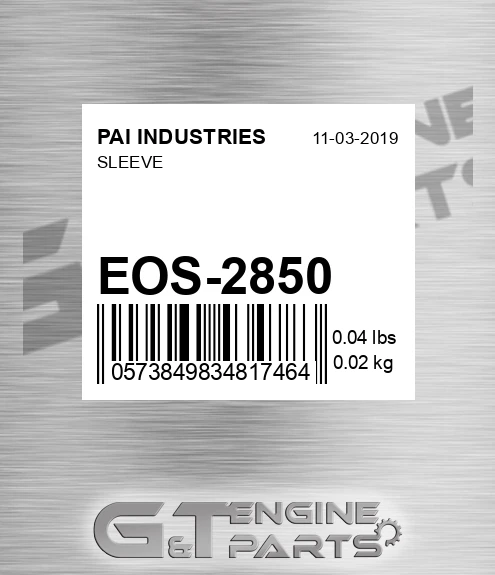 EOS-2850 Sleeve