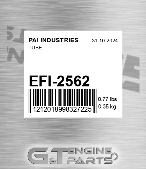 EFI-2562 Tube for PAI INDUSTRIES