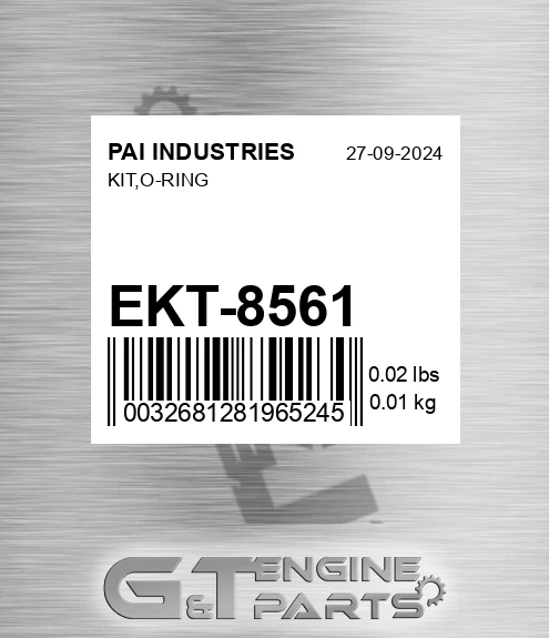 EKT-8561 Kit,o-ring