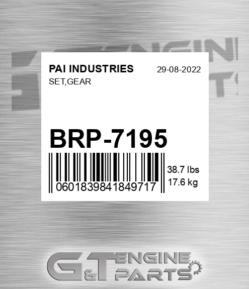BRP-7195 Set,gear for PAI INDUSTRIES