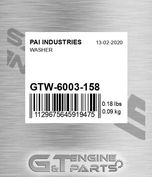 GTW-6003-158 Washer