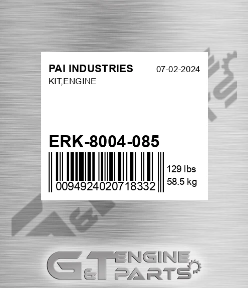 ERK-8004-085 Kit,engine for PAI INDUSTRIES