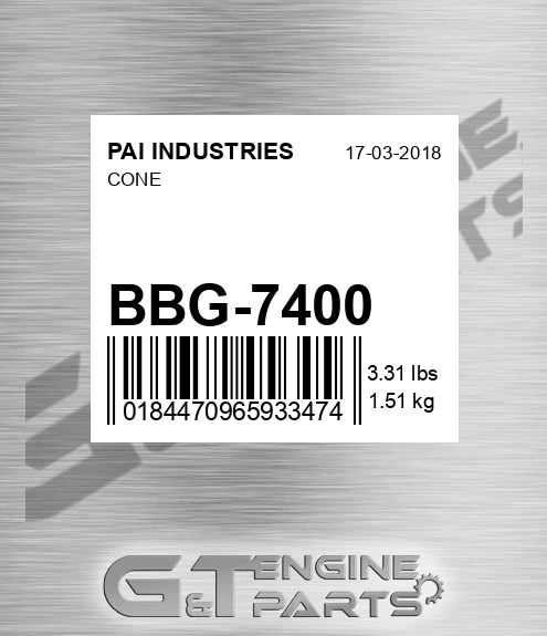 BBG-7400 Cone for PAI INDUSTRIES