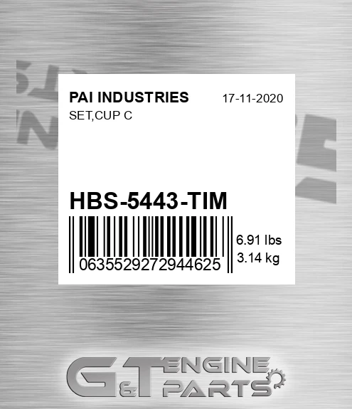 HBS-5443-TIM Set,cup C for PAI INDUSTRIES