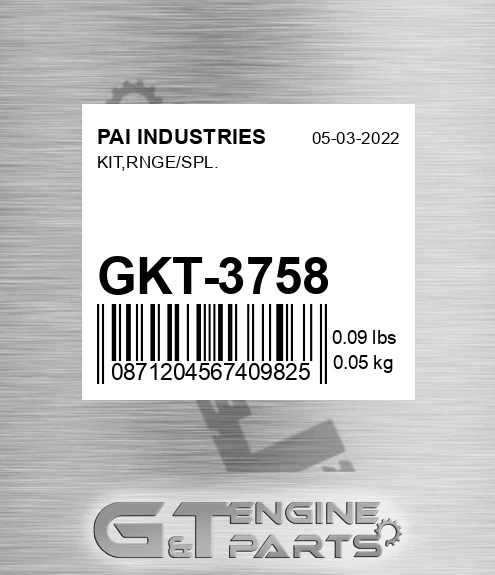GKT-3758 Kit,rnge/spl. for PAI INDUSTRIES