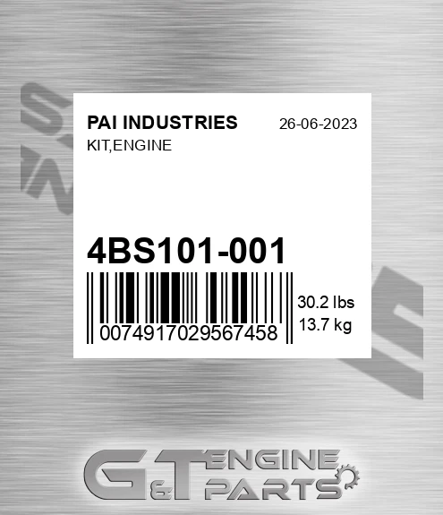 4BS101-001 Kit,engine for PAI INDUSTRIES