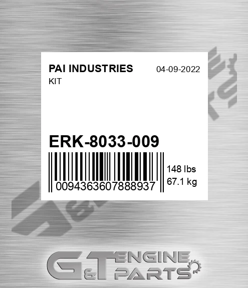 ERK-8033-009 Kit for PAI INDUSTRIES