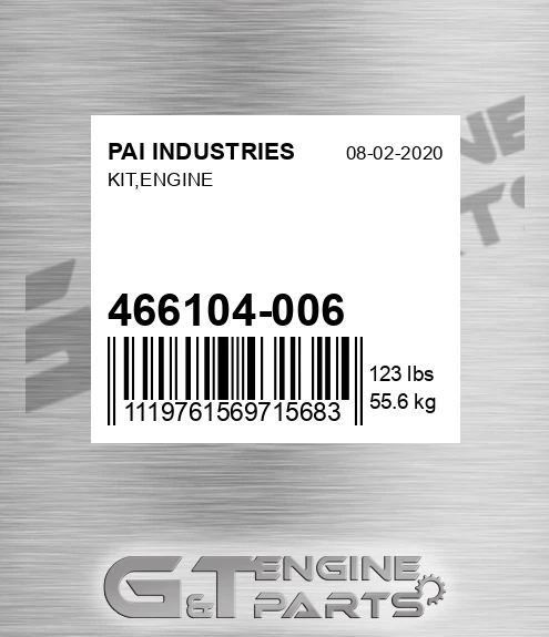 466104-006 Kit,engine for PAI INDUSTRIES