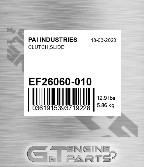 EF26060-010 Clutch,slide for PAI INDUSTRIES