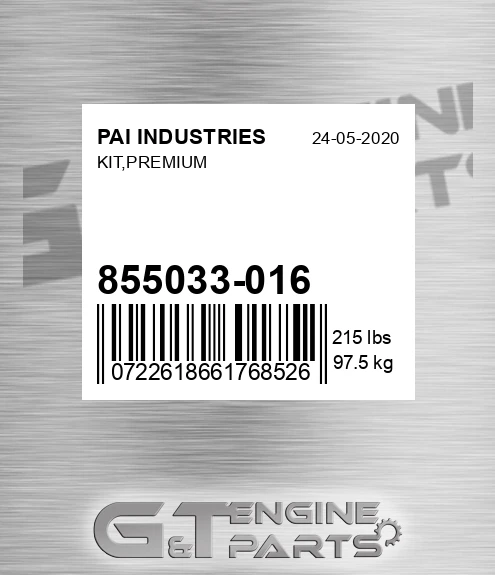 855033-016 Kit,premium for PAI INDUSTRIES
