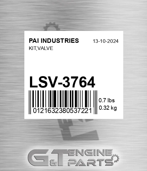 LSV-3764 Kit,valve for PAI INDUSTRIES