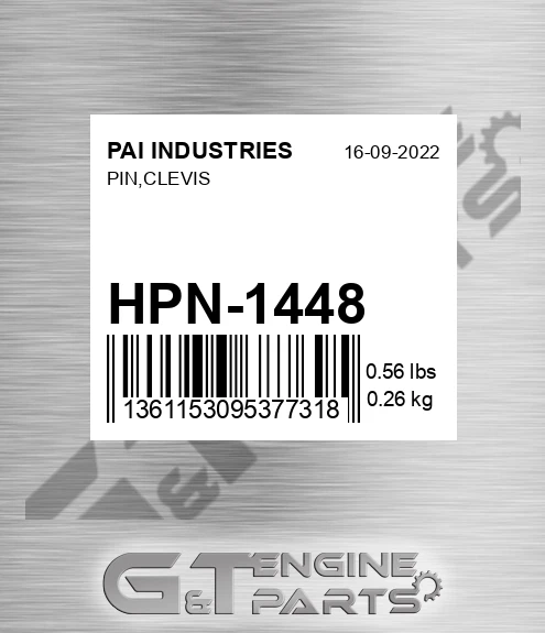 HPN-1448 Pin,clevis