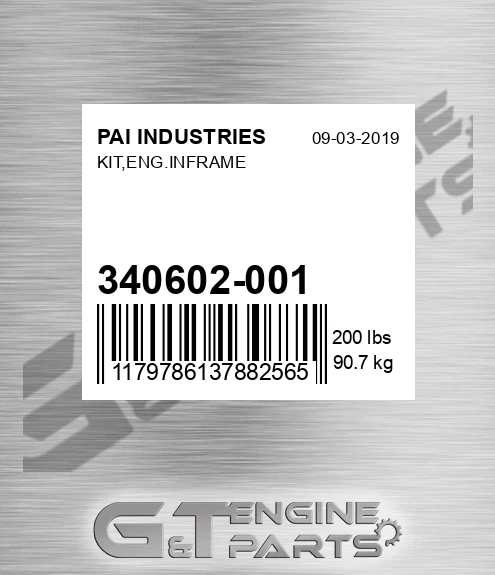 340602-001 Kit,eng.inframe for PAI INDUSTRIES
