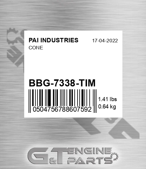 BBG-7338-TIM Cone for PAI INDUSTRIES