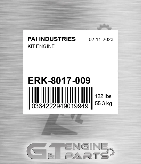 ERK-8017-009 Kit,engine for PAI INDUSTRIES