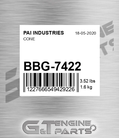 BBG-7422 Cone for PAI INDUSTRIES