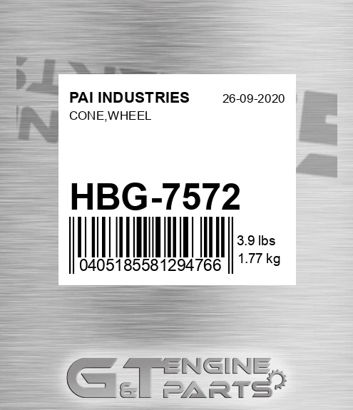 HBG-7572 Cone,wheel