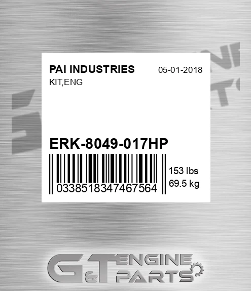ERK-8049-017HP Kit,eng for PAI INDUSTRIES