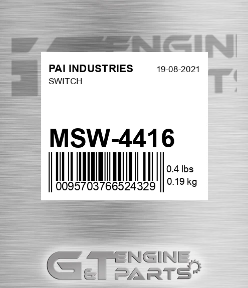MSW-4416 Switch for PAI INDUSTRIES