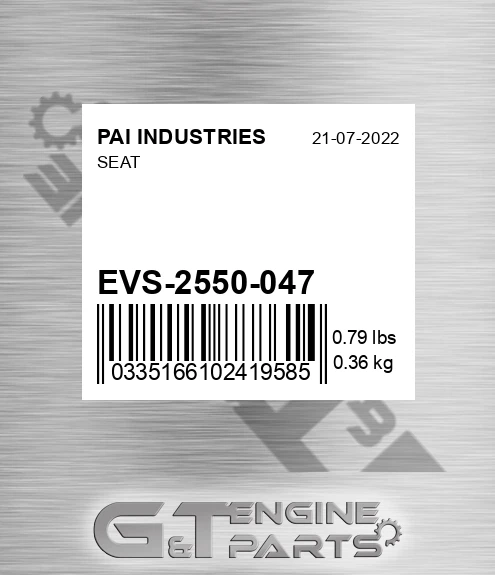 EVS-2550-047 Seat