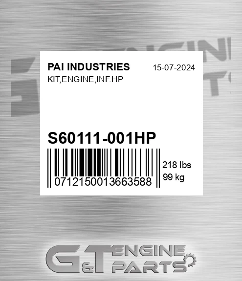 S60111-001HP Kit,engine,inf.hp
