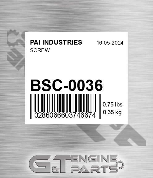 BSC-0036 Screw