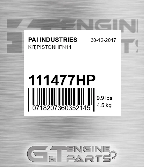 111477HP Kit,pistonhpn14 for PAI INDUSTRIES