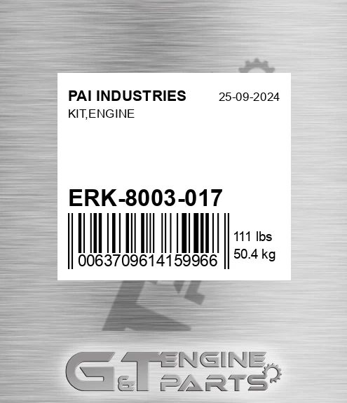 ERK-8003-017 Kit,engine for PAI INDUSTRIES