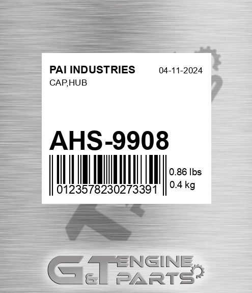 AHS-9908 Cap,hub for PAI INDUSTRIES