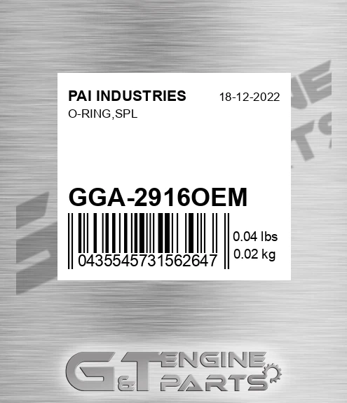 GGA-2916OEM O-ring,spl
