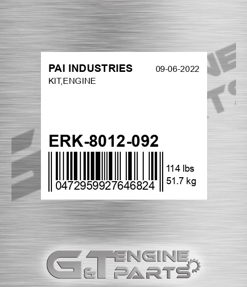 ERK-8012-092 Kit,engine for PAI INDUSTRIES