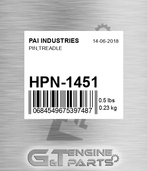 HPN-1451 Pin,treadle